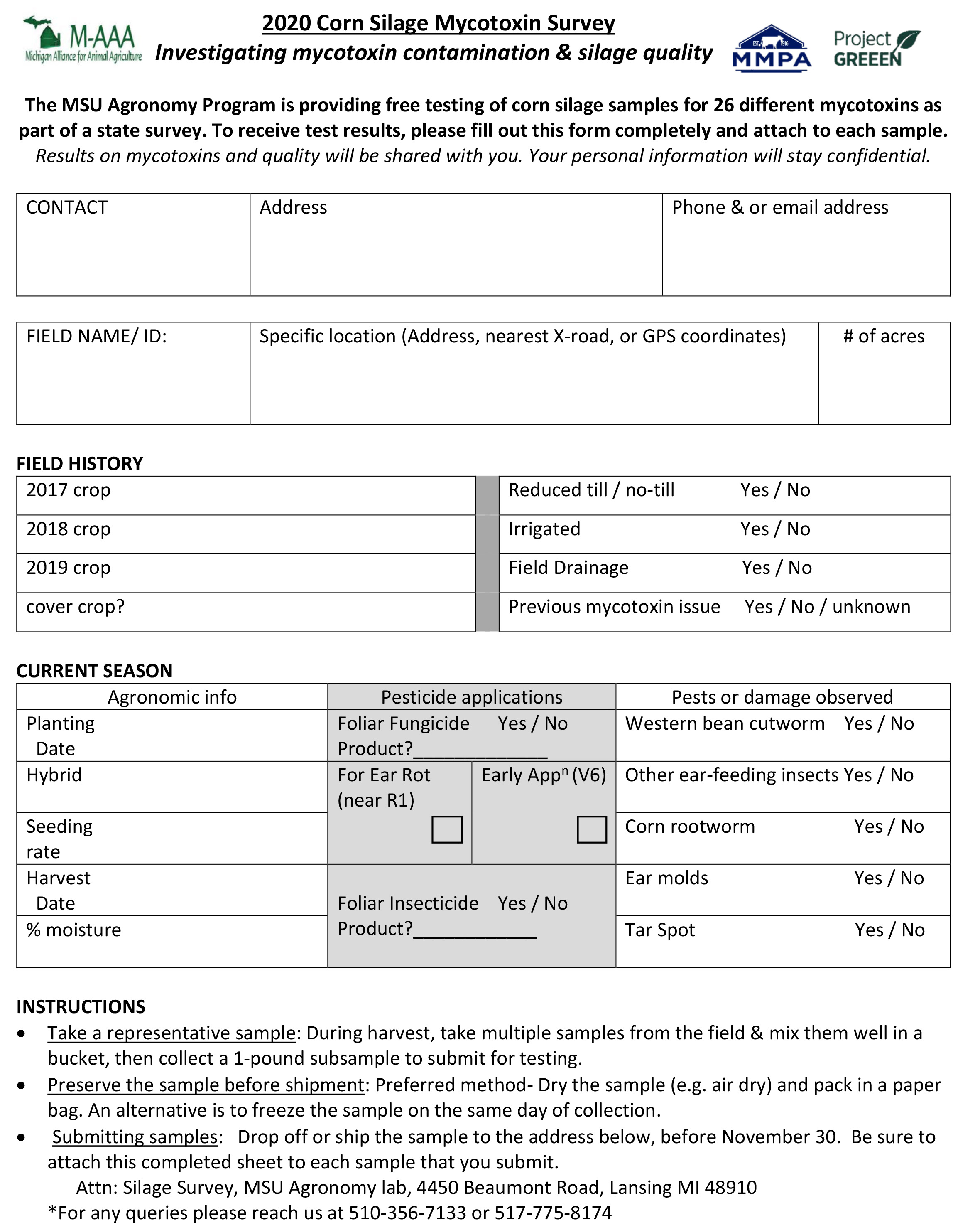 2020 Silage Grower Survey